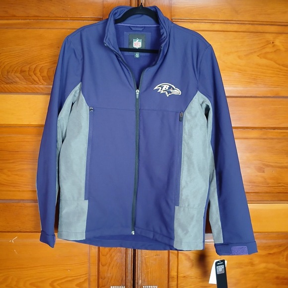 NFL Jackets & Blazers - NWT Baltimore Ravens NFL Full Zip-Up Jacket Size Medium Men's Purple Grey Yellow